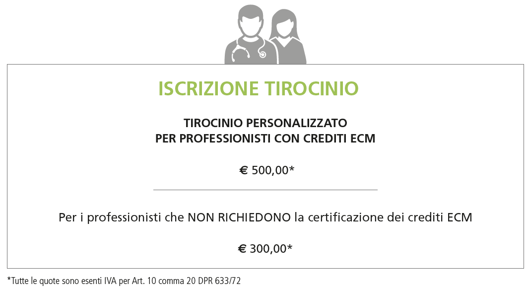 quote iscrizione tirocinio cure palliative - 500€ crediti ecm - 300€ senza crediti ecm